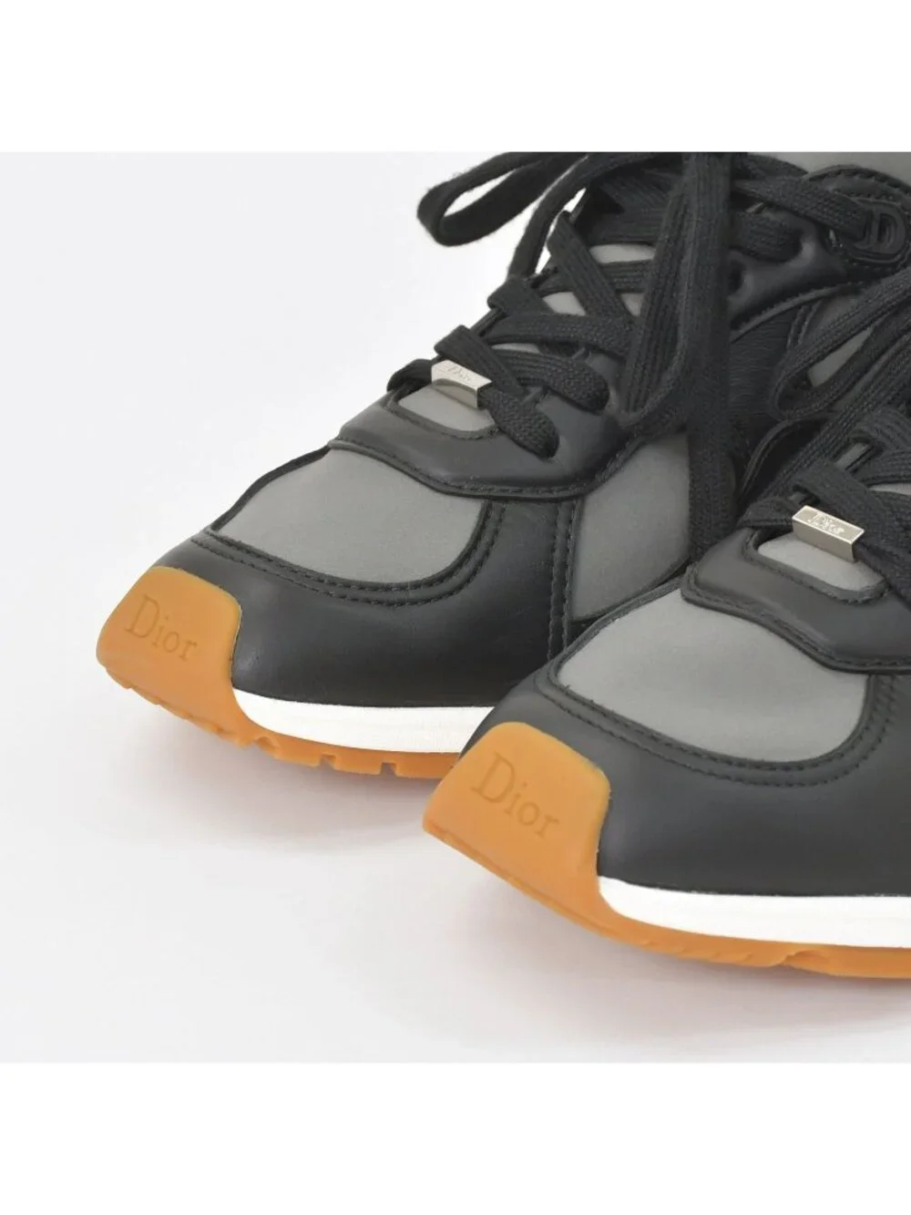 Dior Mile Sneakers Smooth Lambskin Neoprene Black White Brown